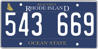 RI license plate 543669