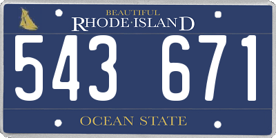 RI license plate 543671