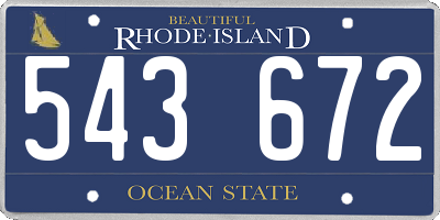 RI license plate 543672