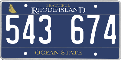 RI license plate 543674