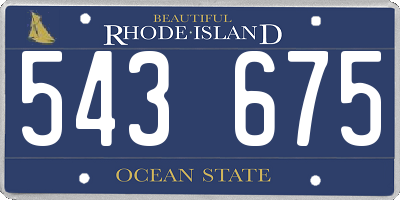 RI license plate 543675