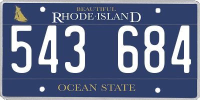 RI license plate 543684