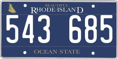 RI license plate 543685