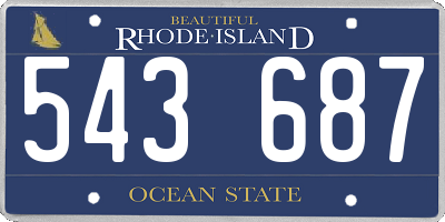 RI license plate 543687