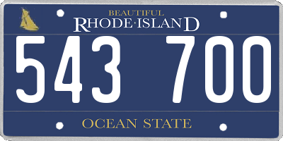 RI license plate 543700