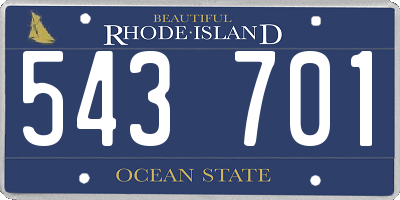 RI license plate 543701