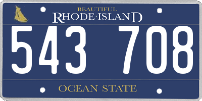 RI license plate 543708