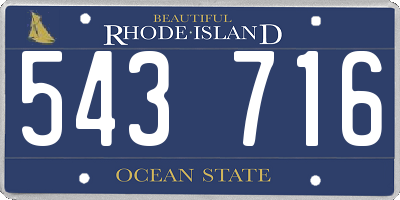 RI license plate 543716