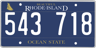 RI license plate 543718