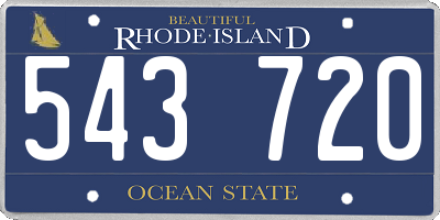 RI license plate 543720