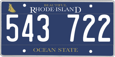 RI license plate 543722
