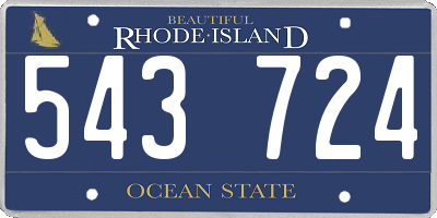RI license plate 543724