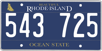 RI license plate 543725