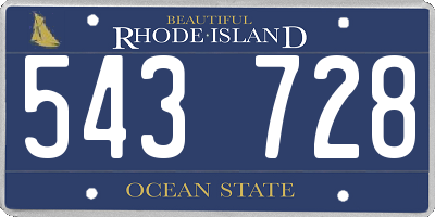 RI license plate 543728