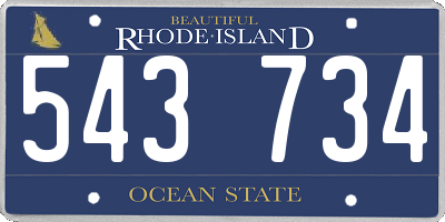 RI license plate 543734
