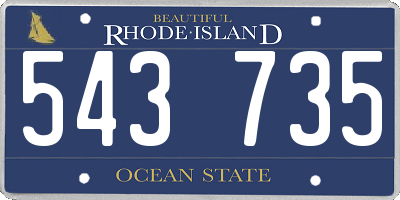 RI license plate 543735