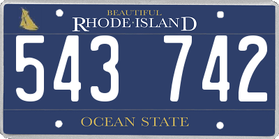 RI license plate 543742