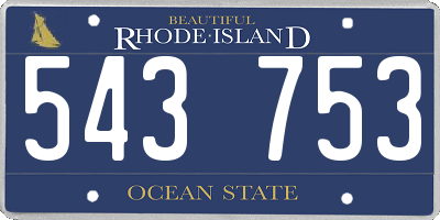 RI license plate 543753