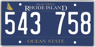 RI license plate 543758