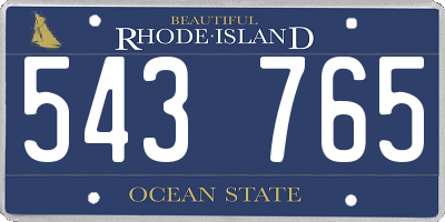 RI license plate 543765