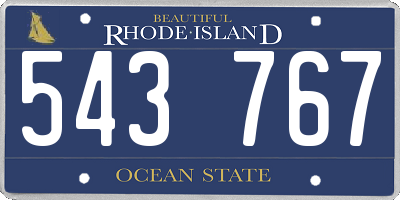RI license plate 543767