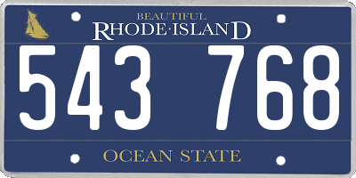 RI license plate 543768
