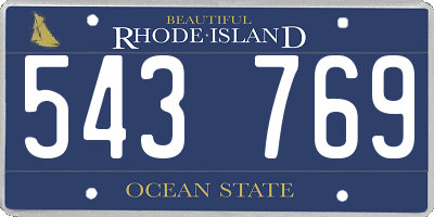 RI license plate 543769