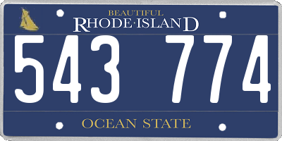 RI license plate 543774