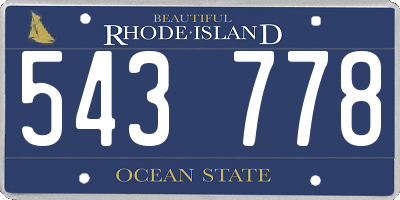 RI license plate 543778