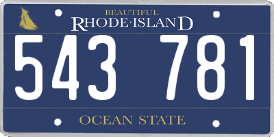 RI license plate 543781