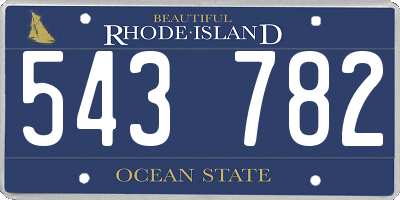RI license plate 543782