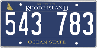RI license plate 543783