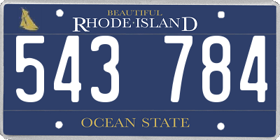 RI license plate 543784