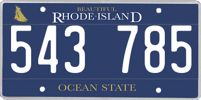 RI license plate 543785