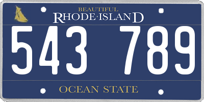 RI license plate 543789
