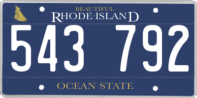 RI license plate 543792