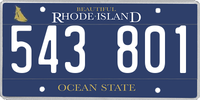 RI license plate 543801