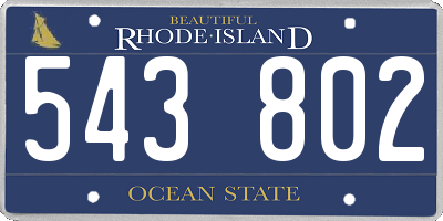 RI license plate 543802