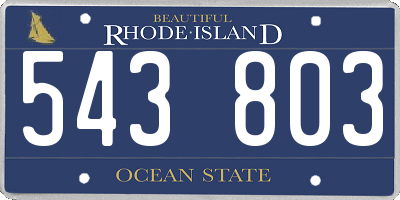 RI license plate 543803