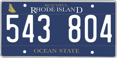 RI license plate 543804