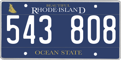 RI license plate 543808