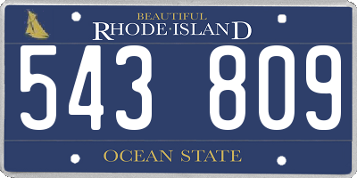 RI license plate 543809