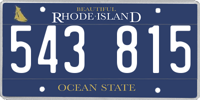 RI license plate 543815