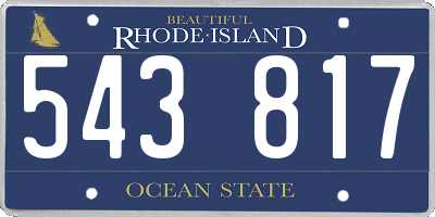 RI license plate 543817