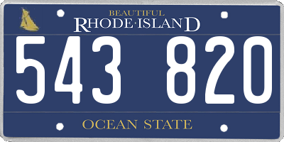 RI license plate 543820