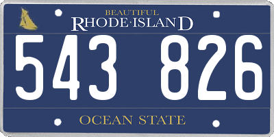 RI license plate 543826