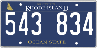 RI license plate 543834