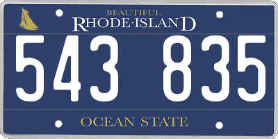 RI license plate 543835