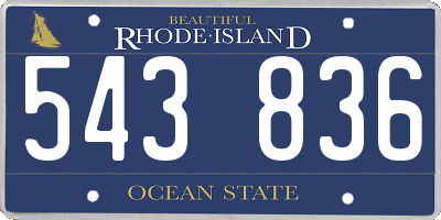 RI license plate 543836