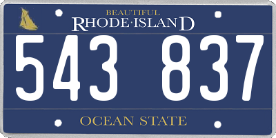 RI license plate 543837